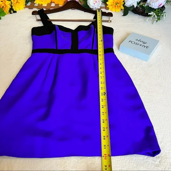 Rebecca Minkoff Violet & Black Night Out Silk Bustie Mini Dress Size 6 - Picture 14 of 17